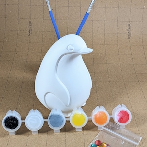 Ceramic  Penguin, Paint Your Own Penguin, Paint Your Own Penguin Kit, Penguin Bisque, Paint Your Own Pottery, Pottery, Summer Craft