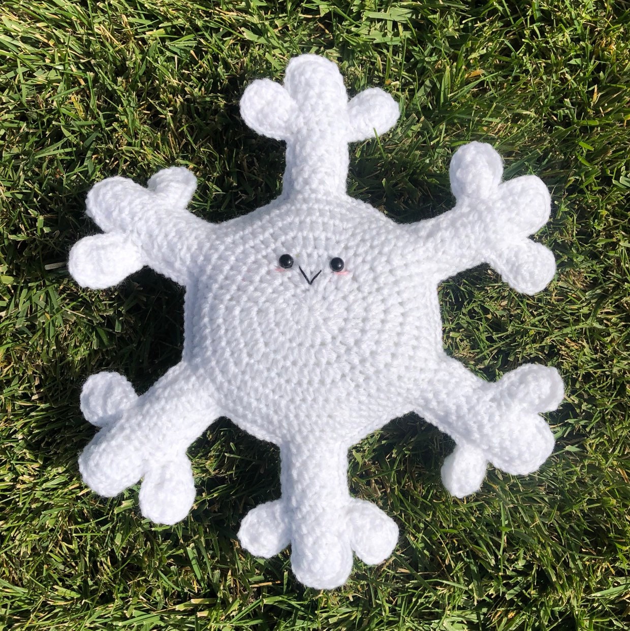Suzie the Snowflake Stuffed Pillow Crochet Pattern No Sew Etsy