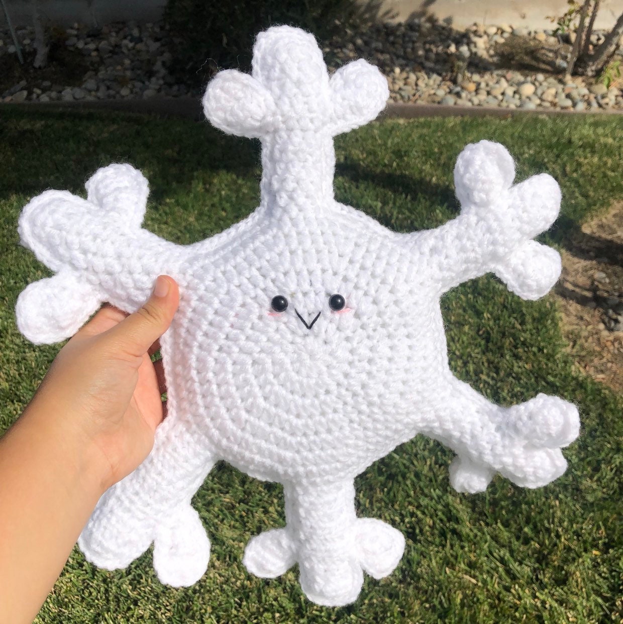 Suzie the Snowflake Stuffed Pillow Crochet Pattern No Sew Etsy