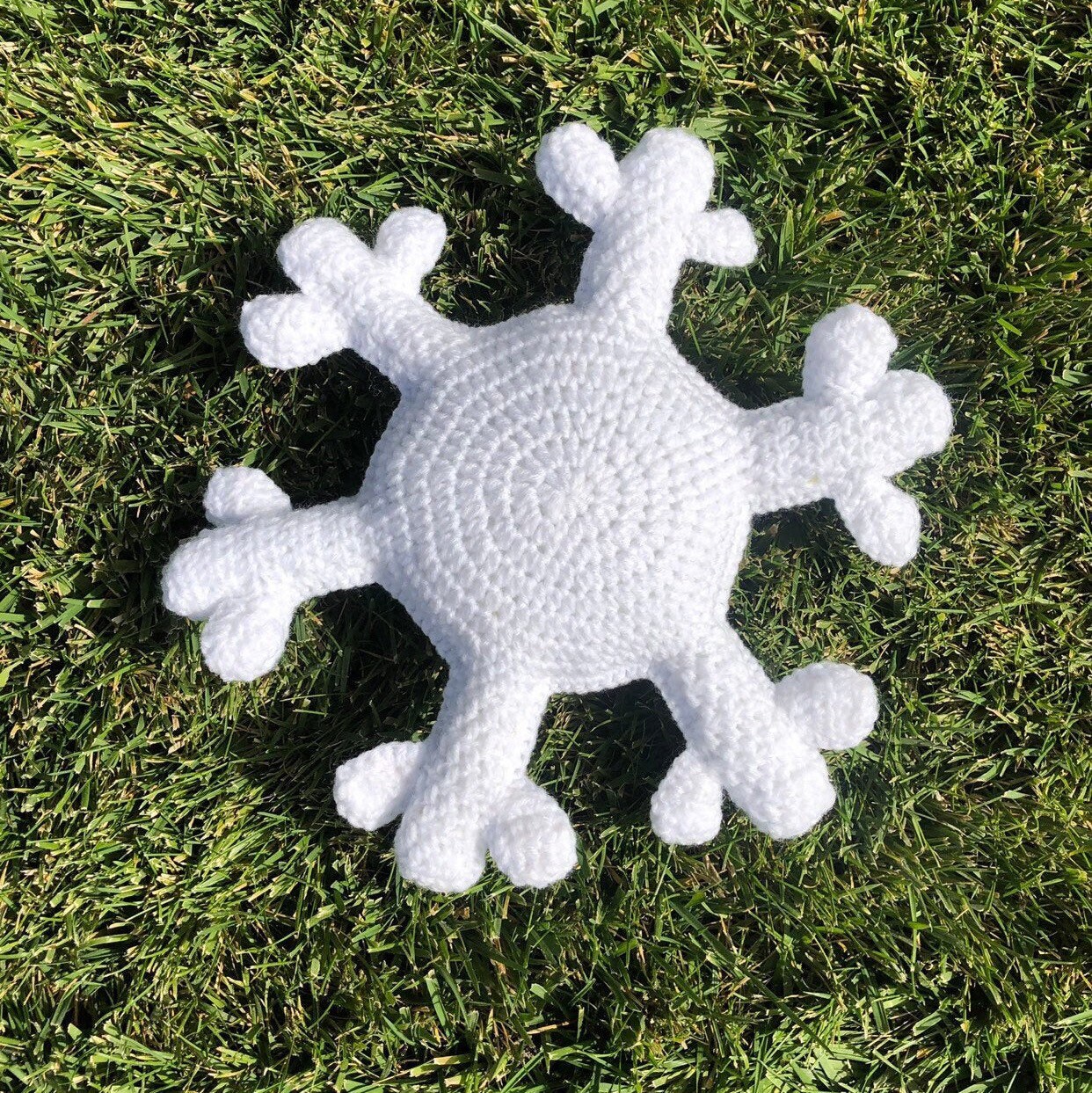 Suzie the Snowflake Stuffed Pillow Crochet Pattern No Sew Etsy
