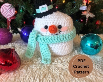 Happy Snowman Crochet Pattern, Christmas Snowman Amigurumi Pattern, Quick Christmas Crochet Pattern, Amigurumi PDF Pattern