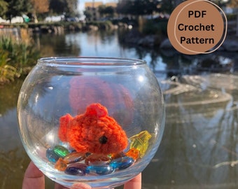 Patrón PDF Amigurumi de Ganchillo Pez Dorado, Archivo PDF Patrón Pez Dorado Amigurimi