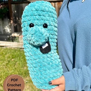 Large Cucumber Crochet PDF Pattern, Amigurumi food PDF pattern Crochet food pattern PFD file