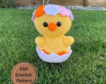 Patrón PDF Amigurumi de Ganchillo de Pollito Bebé, Patrón Amigurumi de Pollito Bebé, Patrón Pollito de Ganchillo