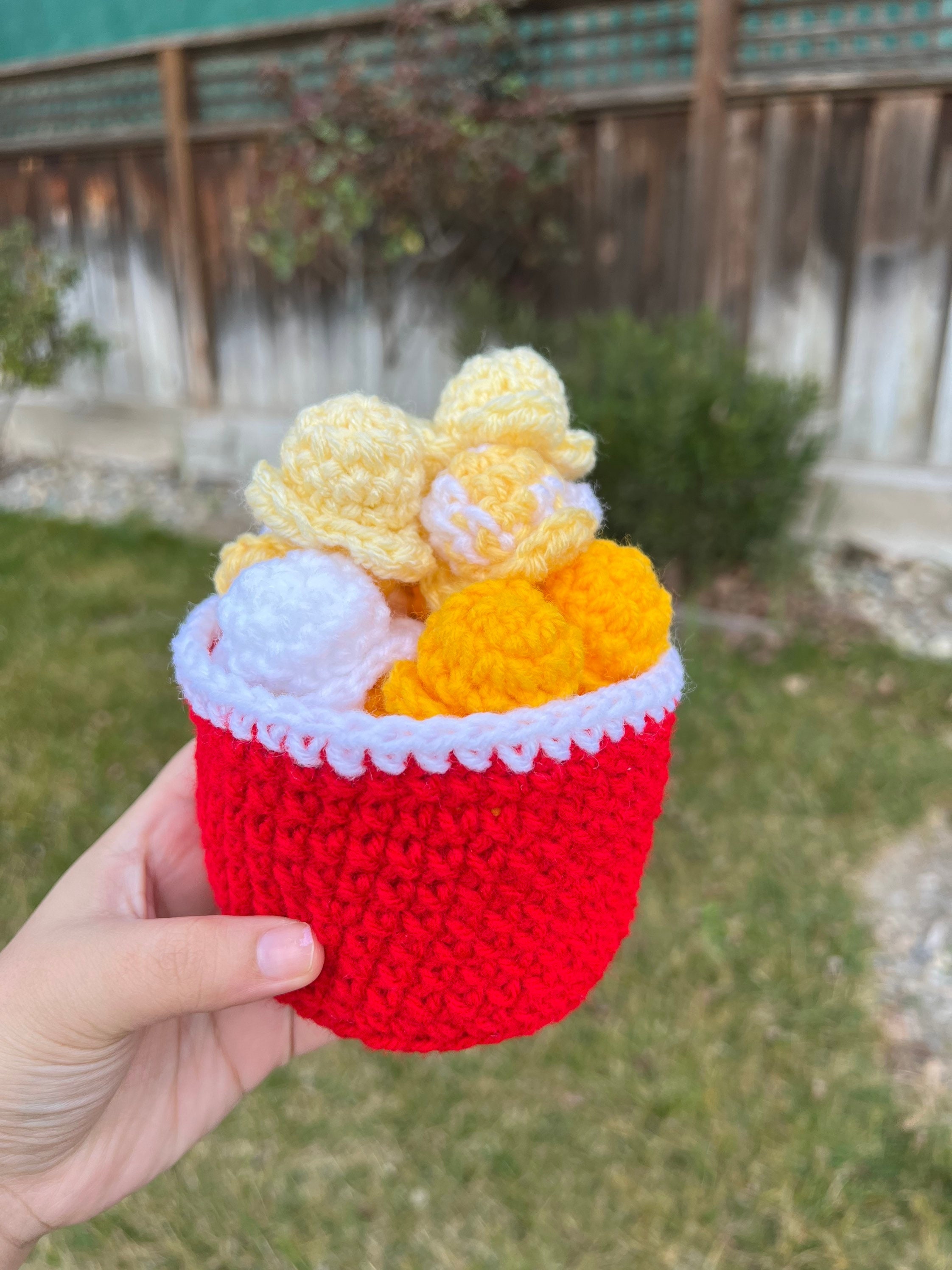 Popcorn Bucket Crochet PDF Pattern Popcorn Amigurumi Crochet Etsy