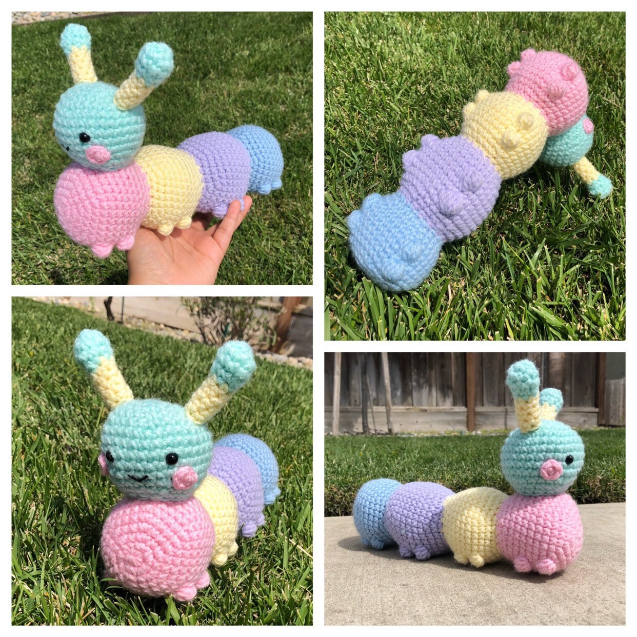 Caterpillar Amigurumi Crochet Pattern With Feet PDF Crochet Etsy Canada