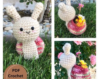 Snail Planter Pot Friend Crochet PDF Pattern, Crochet Amigurumi Pattern, Amigurumi PDF Pattern