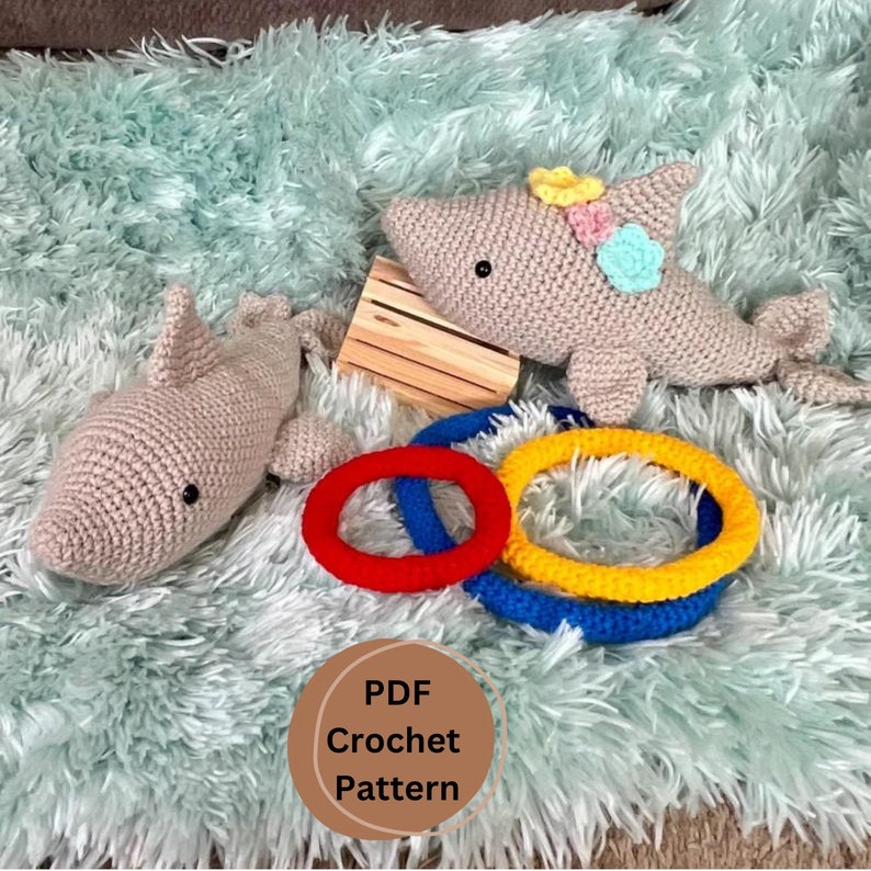 Dolphin Crochet Amigurumi PDF Pattern, Amigurumi Dolphin Crochet Pattern image 1