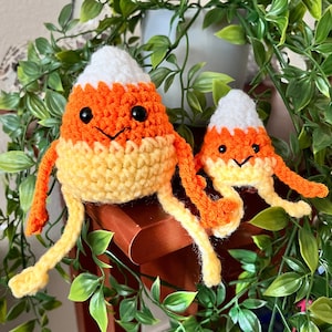 Kein Nähen langbeinige Candy Corn Häkelanleitung PDF, 2 Größe Candy Corn Häkelanleitung
