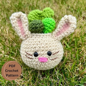Bunny Planter Pot Friend Crochet PDF Pattern, Crochet Amigurumi Pattern, Amigurumi PDF Pattern