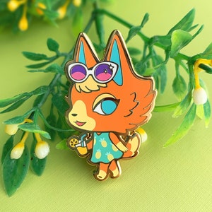 Spilla smaltata Audie / Spilla per videogiochi / Kawaii / Smalto duro / Spilla smaltata dorata / Spilla da bavero