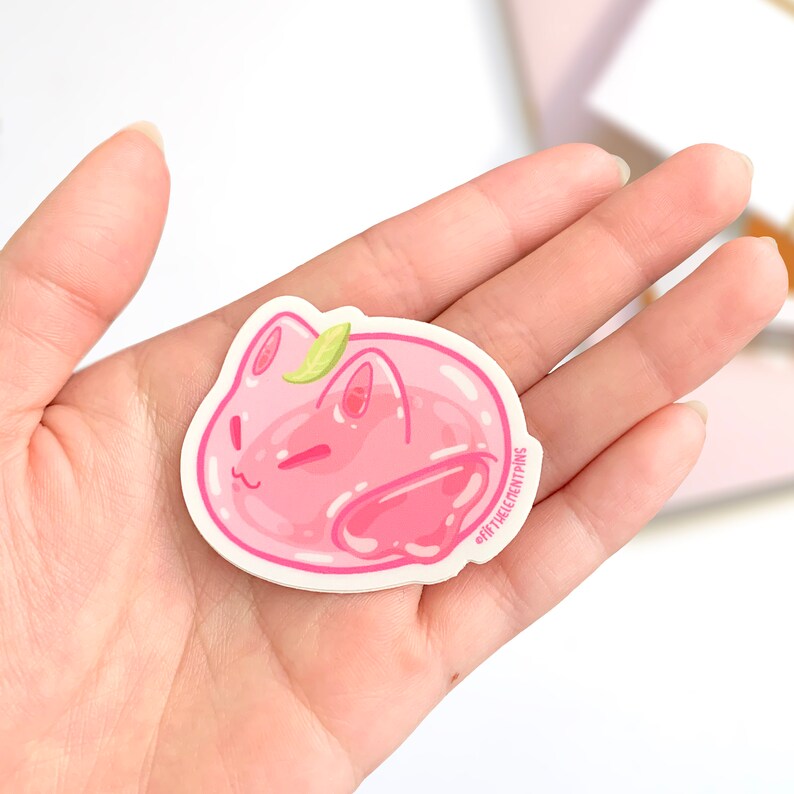 Jelly Cat Sticker Illustrated Sticker Cat Sticker Vinyl Etsy