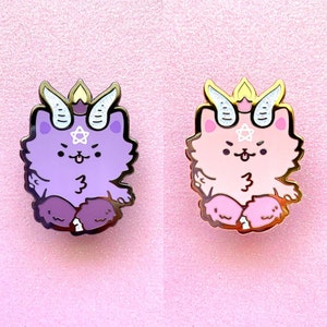 Pin de esmalte duro Catphomet | spoopy | Baphomet | oculto | Halloween | pin de esmalte dourado | pin de níquel preto | pin kawaii