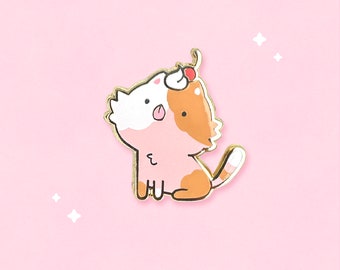 Neapawlitan Ice Cream Cat Enamel Pins | Original Designs | Kawaii Pastel Kitty | Cute Cat Blep | Funny Neopolitan Cat Pin