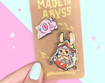 Made In Abyss Enamel Pin Set | Chibi Nanachi | Mitty | Anime Pin