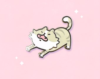 Cute Yoga Stretching Cat Enamel Pins | Original Designs | Kawaii Kitty | Cozy Cats | Funny Cat Pin