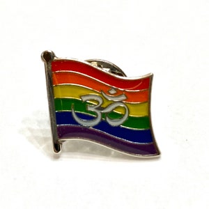 LGBTQ Pride Om “Alexander Regenfelder” — Hindu Buddhist and Jain Rainbow Pin Badge for Lapels, Shirts, Backpacks, and more!
