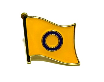 De INTERSEX (LHBTQ) Pride-vlag met zilveren speld op de achterkant voor revers, shirts, rugzakken, hoeden, enz...