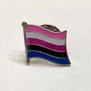 The &quot;J. Edgar Hoover&quot; Genderfluid (LGBTQ) Pride Flag Silver-Back Pin Badge for Lapels, Shirts, Backpacks, Hats, etc...