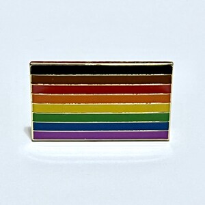 Philadelphia &quot;Philly&quot; LGBTQ + TRANSGENDER Intersectional Pride Rainbow DOUBLE Flag Rectangular Pin Badge