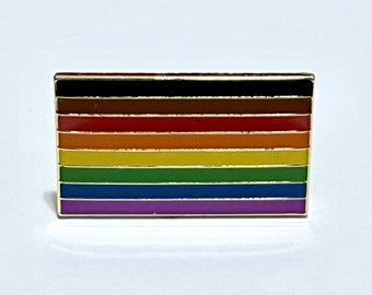 Philadelphia "Philly" LGBTQ + TRANSGENDER Intersectional Pride Rainbow DOUBLE Flag Rectangular Pin Badge