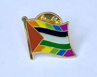 Palestine Progress Pride "#WeWantToLive" Rainbow Pin