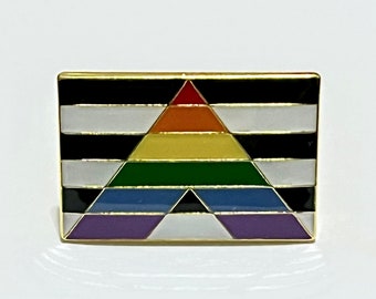 LGBTQ bondgenoten Ally Pride Rainbow Flag rechthoekige pin-badge