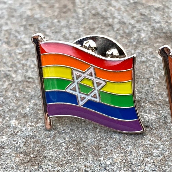 A “Chicago Marching Dykes” Rainbow Star of David Pin / Badge for Lapels, Shirts, Backpacks,