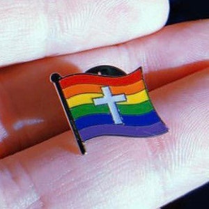 The "Mayor Pete" LGBTQ Pride Christian Cross Rainbow Pin Badge for Lapels, Shirts, Backpacks, Hats, etc...