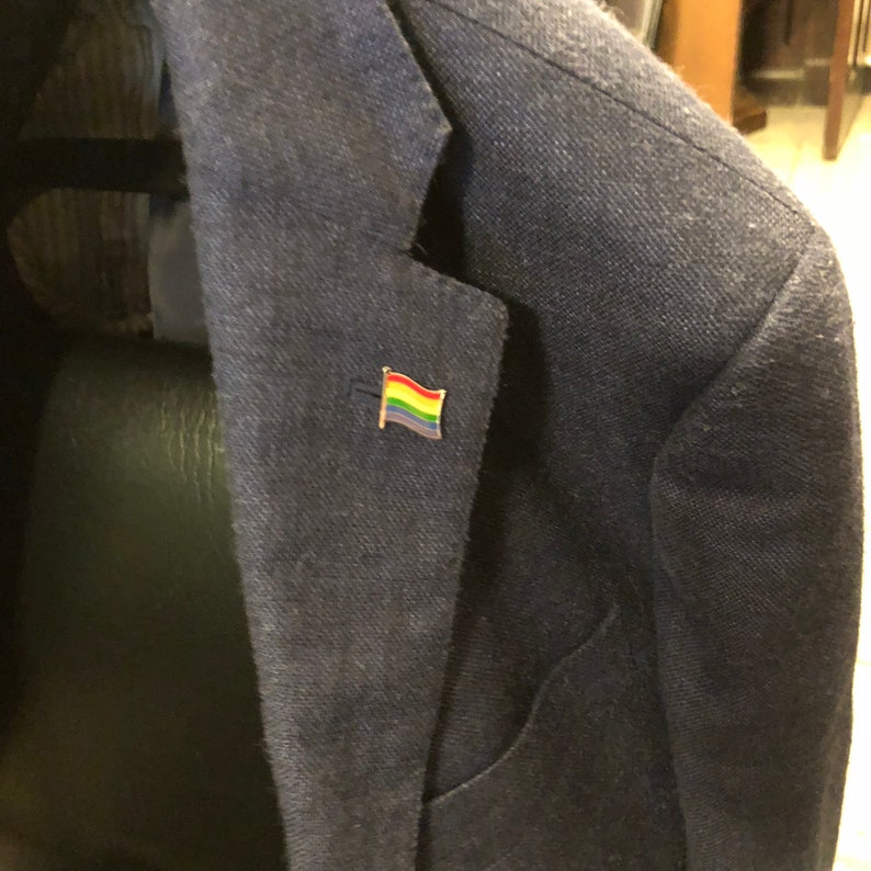 LGBTQ Pride Rainbow Flag Pin Badge Many Metal Finishes image 7