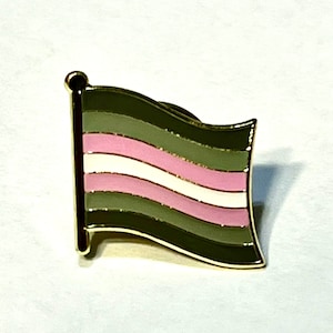 Demiwoman / Demigirl (LGBTQ) Pride Flag Silver-Back Pin Badge for Lapels, Shirts, Backpacks, Hats, etc...