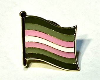 Demiwoman / Demigirl (LGBTQ) Pride Flag Silver-Back Pin Badge voor revers, shirts, rugzakken, hoeden, enz ...
