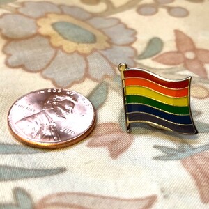 LGBTQ Pride Rainbow Flag Pin Badge Many Metal Finishes image 4