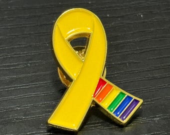 Geel lint met PRIDE COLOURS from ISRAELL voor de gijzelaars op een nikkelafwerking