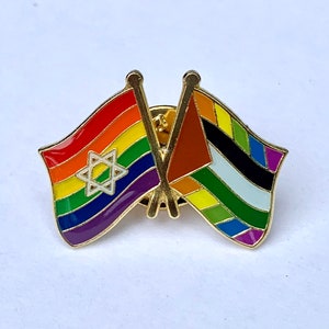 Israel + Palestine Progress Pride "Deal of the Century" #WeWantToLive Rainbow Combination Pin