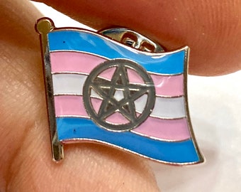 The “Rowling” Pentacle (not Pentagram) — Transgender Pagan LGBTQ Pride Pin Badge for Lapels, Shirts, Backpacks, and more!
