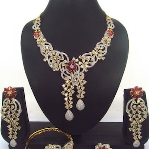 Gold-Ruffle Glam 4-Piece Jewelry Set - Necklace, Earrings, Bracelet, and Ring