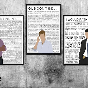 TV Show Posters - Psych - Gus, Shawn, and Lassie