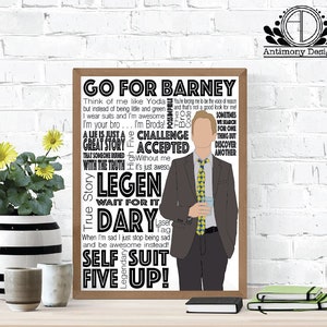 HIMYM Barney Stinson Poster - How I met your Mother - TV Show Poster - Suit UP! poster - Legendary Poster