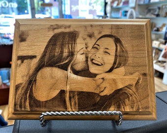 Engraved Wood Photo Unique Father's Day Gift Family Photo Valentine's Day Gift Anniversary Gift Unique Custom gift, Gift for Loved Ones