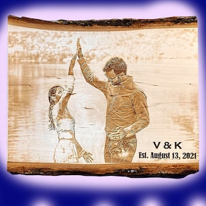 Engraved Couple Photo Valentines Day Anniversary Father&#39;s Day Image Engraving Gift for Dad Mom Birthday Newlywed Wedding Decor Engagement
