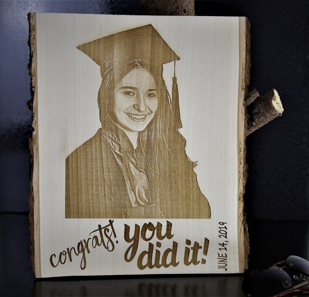 Graduation Photo on Wood Graduation Gift Engraved Photo Gift Engraved ...