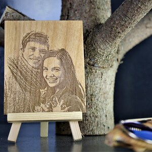 Personalized Engraved Wood Photo: Custom Alderwood Family Portrait