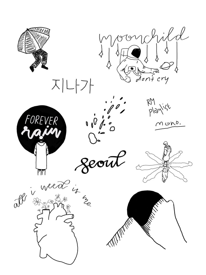 Тату с бтс эскизы