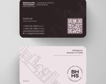 Berkshire Hathaway Business Cards: Modern Real Estate Design