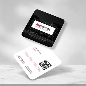 Keller Williams Square Business Cards with Rounded Corners. Probably The Best Real Estate Business Cards Lower Prices at AgentMotif.com 006