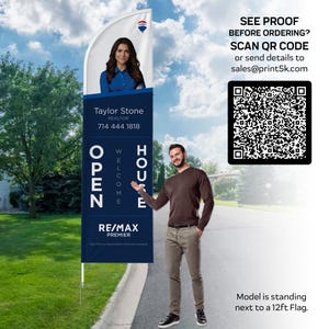 RE/MAX Premium Feather Flags! Guaranteed to attract attention for your real estate event!