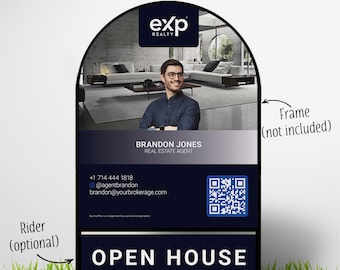 EXP Realty Dome Sign: Custom Weatherproof Agent Marketing (24x30, Grommets, USA Made)