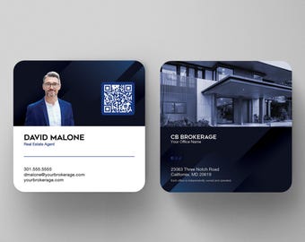 Unique Square Business Cards with Rounded Corners made to fit any Coldwell Banker Brokerage