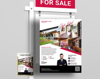 Keller Williams Listing Flyer Template: Canva Real Estate Design (Digital Download)